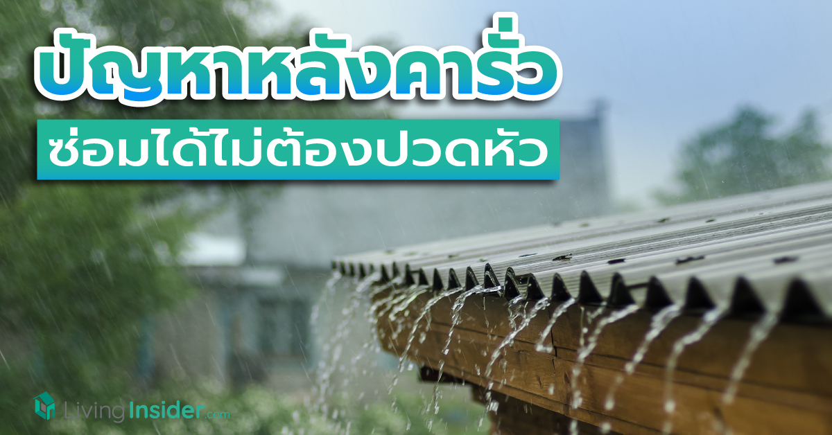 ปัญหาหลังคารั่ว ซ่อมได้ไม่ต้องปวดหัว รวมสาเหตุและวิธีแก้ปัญหาหลังคาบ้านรั่วซึมในหน้าฝน