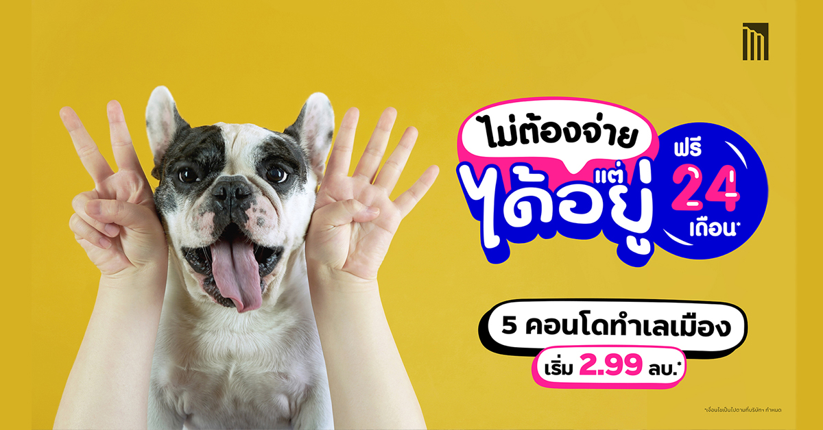 เมเจอร์ ดีเวลลอปเม้นท์ จัดแคมเปญ ไม่ต้องจ่าย แต่ได้อยู่ ฟรี 24 เดือน*