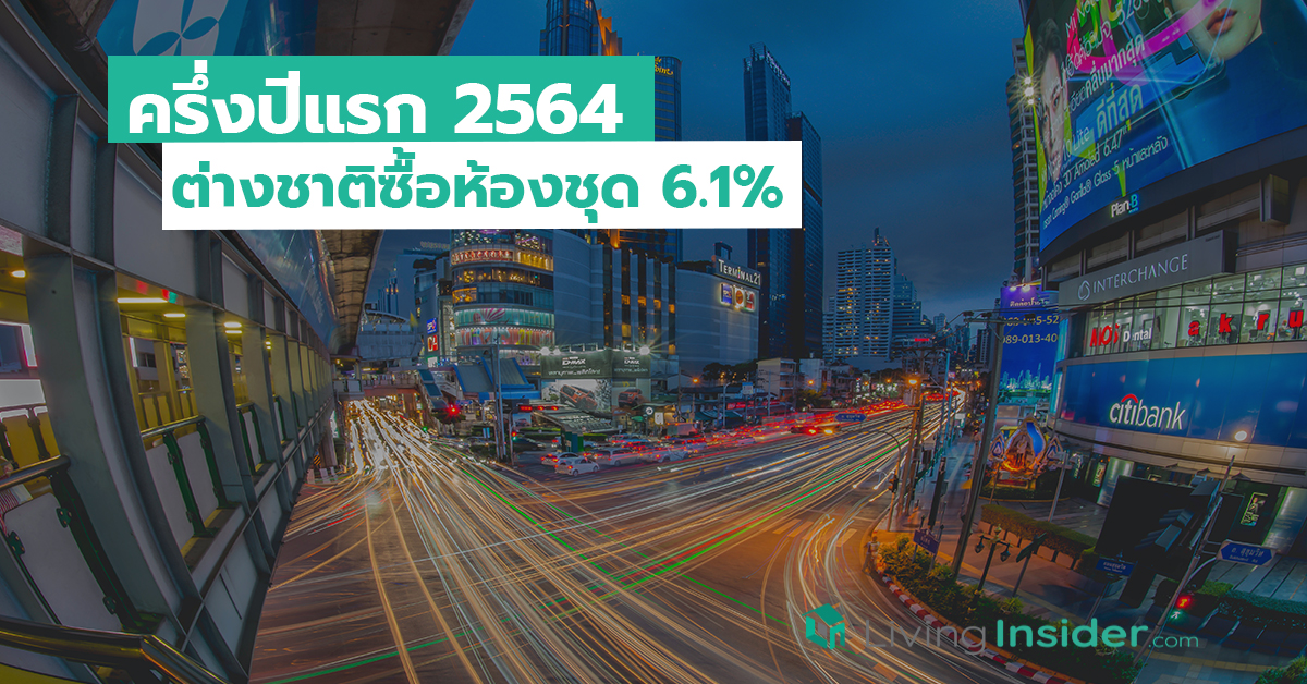 ครึ่งปีแรก 2564 ต่างชาติซื้อห้องชุด 6.1 เปอร์เซนต์