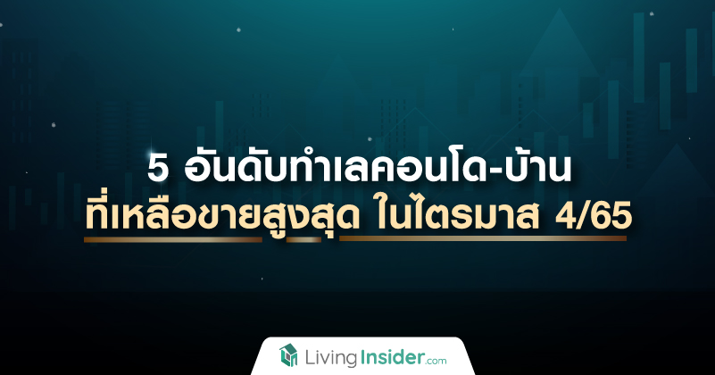 5 อันดับทำเลคอนโด-บ้าน เหลือขายสูงสุด ไตรมาส 4/65