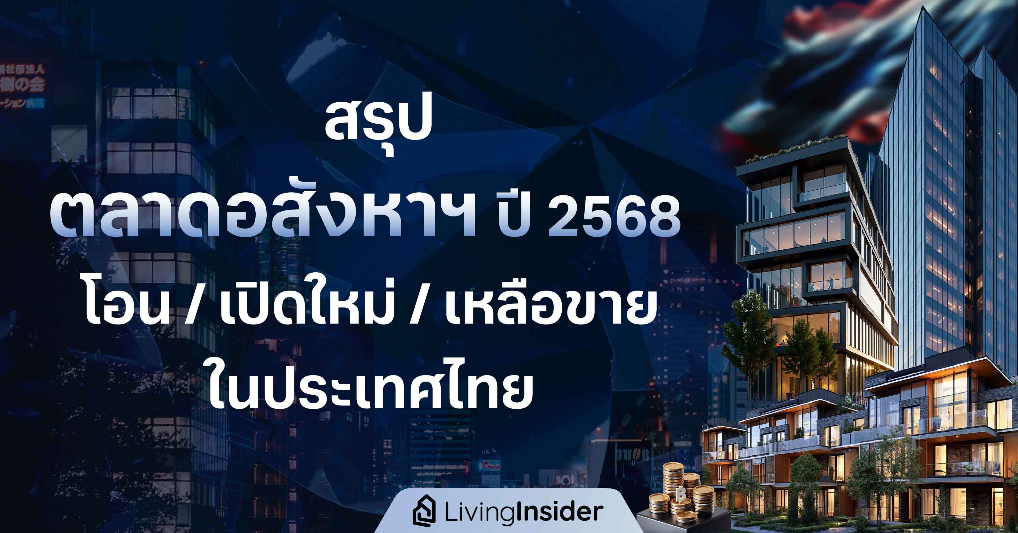 สรุป ตลาดอสังหาริมทรัพน์ ปี 2568  โอน/เปิดใหม่/เหลือขาย ในประเทศไทย