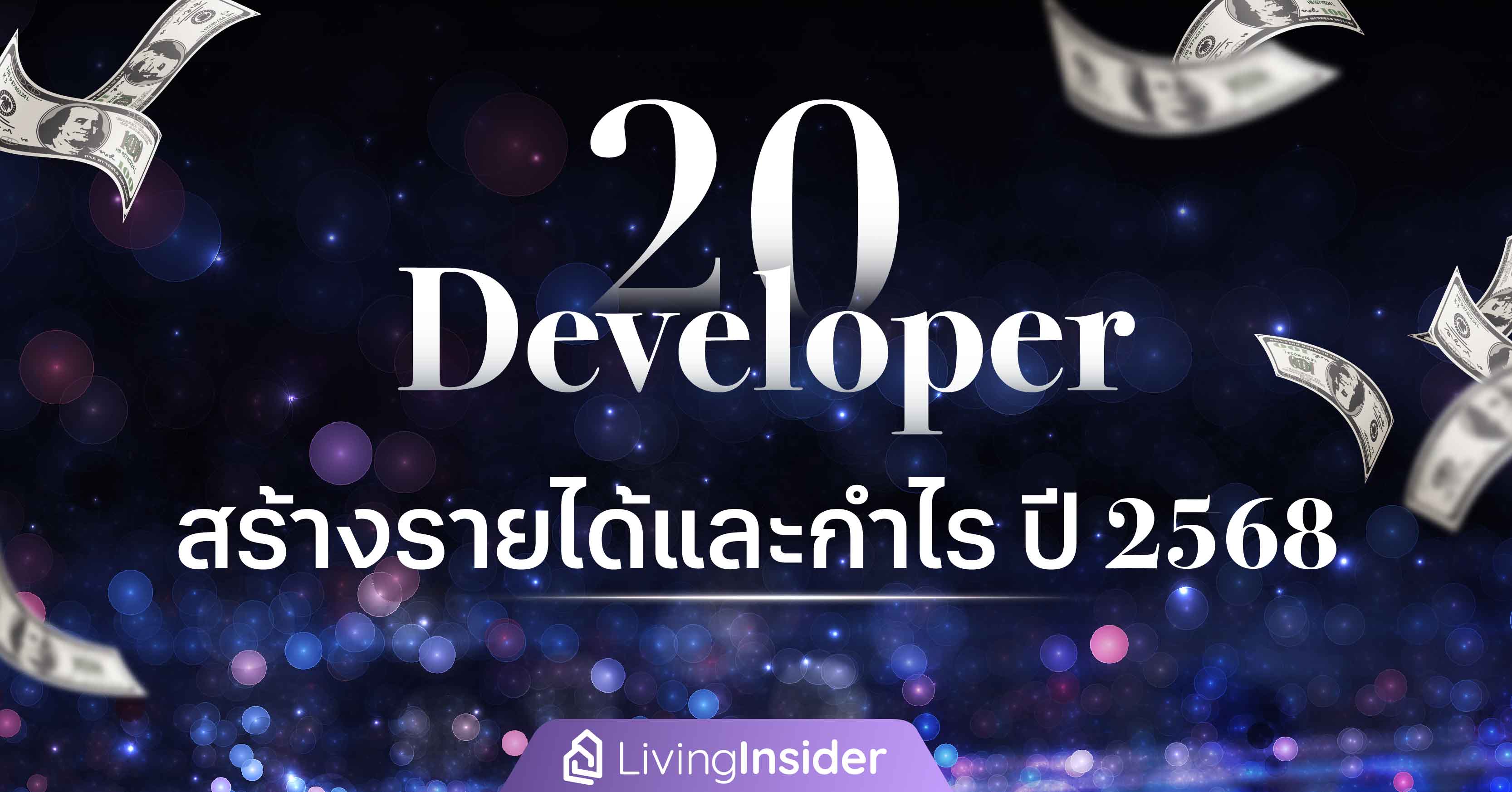 20 Developer สร้างรายได้และกำไร ปี 2568