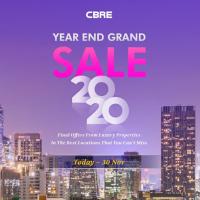 ซีบีอาร์อีจับมือ 12 โครงการชั้นนำจัดแคมเปญส่งท้ายปี CBRE Year End Grand Sale 2020