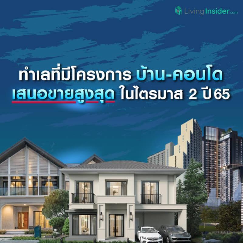 ทำเลที่มีโครงการ บ้าน-คอนโด เสนอขายสูงสุด ในไตรมาส 2 ปี 65