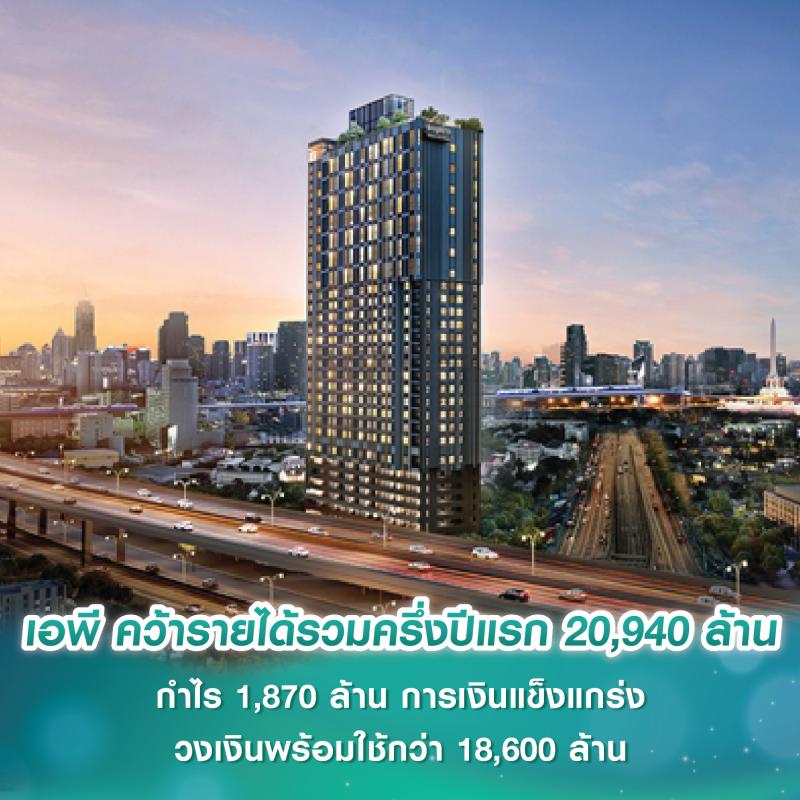 เอพี ไทยแลนด์ คว้ารายได้รวมครึ่งปีแรก 20,940 ล้านบาท กำไร 1,870 ล้านบาท การเงินสุดแข็งแกร่ง วงเงินพร้อมใช้กว่า 18,600 ล้านบาท