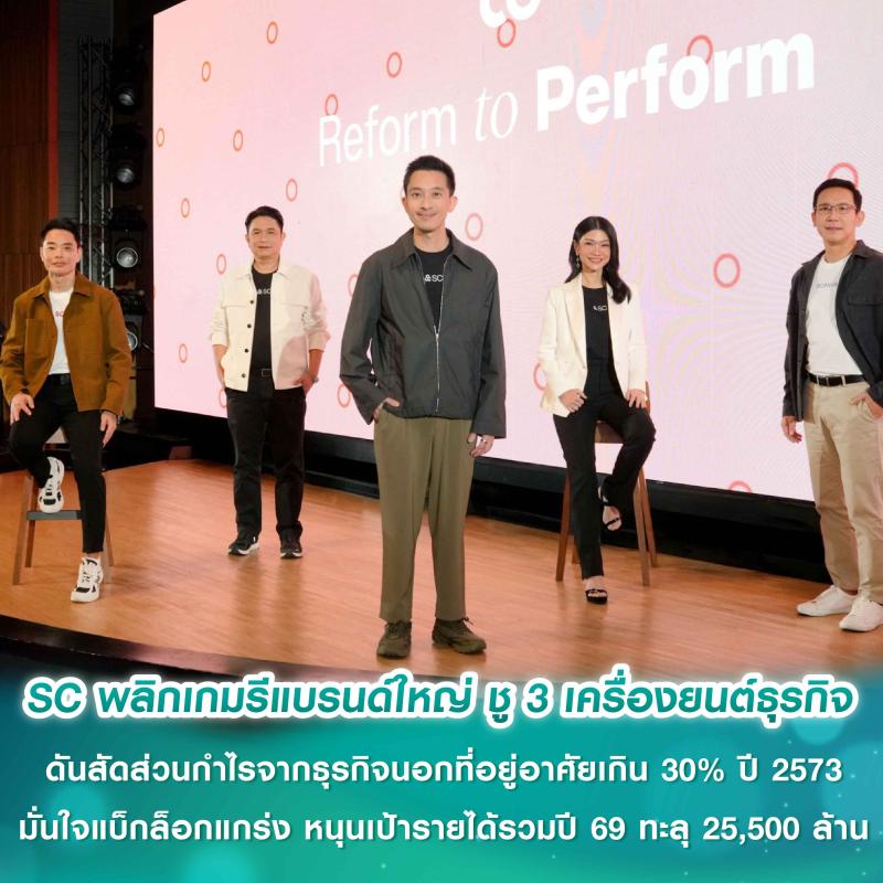 SC พลิกเกมรีแบรนด์ใหญ่ “มากกว่าที่อยู่อาศัย” ชู 3 เครื่องยนต์ธุรกิจ  ดันสัดส่วนกำไรจากธุรกิจนอกที่อยู่อาศัยเกิน 30% ปี 2573 และมั่นใจแบ็กล็อกแกร่ง หนุนเป้ารายได้รวมปี 2569 ทะลุ 25,500 ล้าน