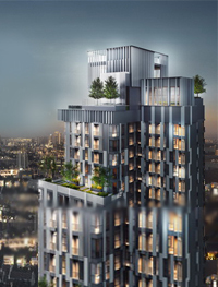 For SaleCondoSukhumvit, Asoke, Thonglor : RHYTHM Ekkamai, near BTS Ekkamai, only 200 meters. The project is next to Park Lane Ekkamai. Good atmosphere, worth living, beautiful common area, 5,200,000