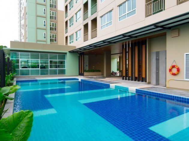 For RentCondoอ่อนนุช อุดมสุข : ให้เช่าคอนนโด 26 ตร.ม. ชั้นสูง ห้องริม