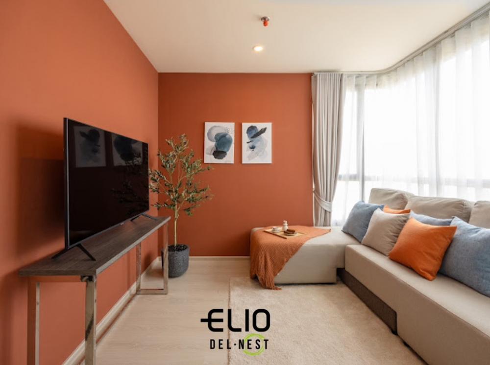 For SaleCondoOnnut, Udomsuk : 📣The last room is very cheap, 1 bedroom, 31 sqm, 2.89 minus 📍 Elio Del nest project, BTS Udom Suk, garden view