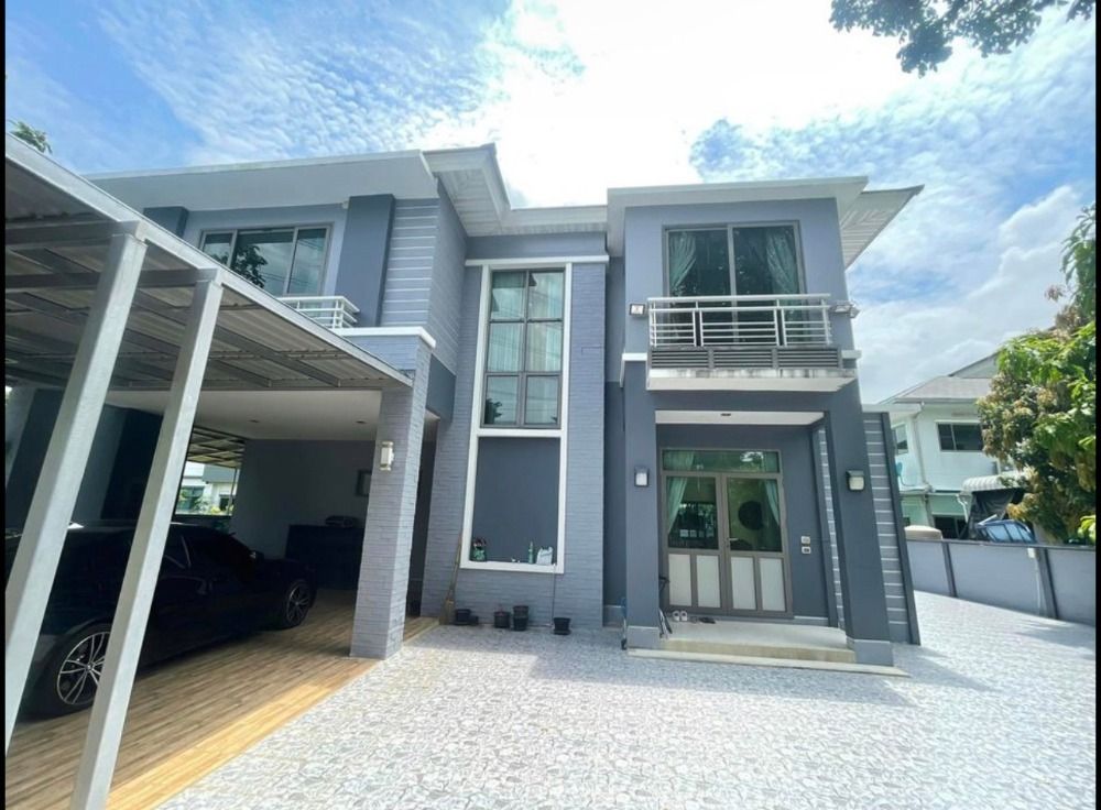 For RentHouseLadkrabang, Suwannaphum Airport : 2 storey detached house for rent, lake view, Perfect Masterpiece Rama 9, fully furnished