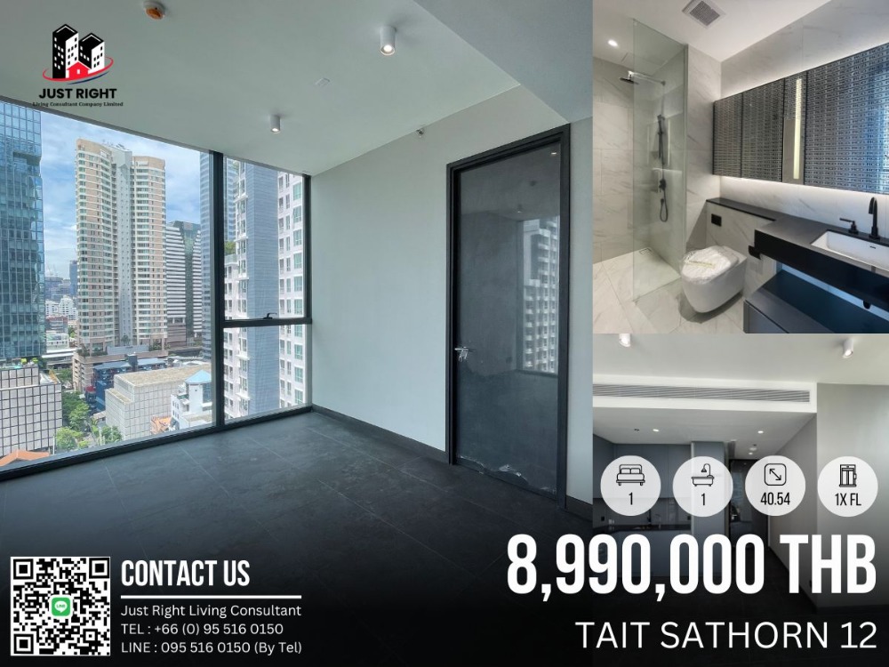 For SaleCondoSathorn, Narathiwat : Sales Down Tait Sathorn 12 1 Bed 1 Bath 40.54 Sqm. Floor 17 Only 8.99 MB