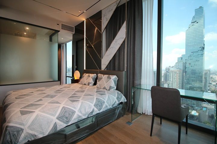 For RentCondoSilom, Saladaeng, Bangrak : #Condo For Rent Ashton Silom (Condo For Rent Ashton Silom) - Type 1 bedroom, 1 bathroom - Floor 40, size 46 sq.m. - Fully furnished and electrical appliances, rent 35,000 baht, furniture and appliances use all electricity
