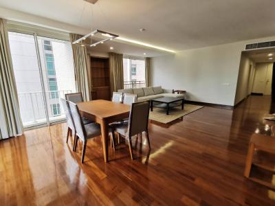 For RentCondoWitthayu, Chidlom, Langsuan, Ploenchit : For rent: RENOVATED 3 BR at Langsuan Ville with maid room, 215 sqm, 15+Fl, Unblocked view, 750 m to BTS Chidlom