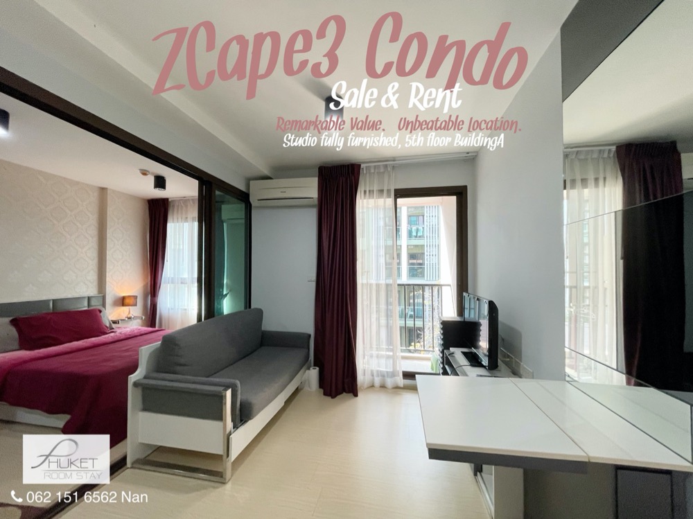 For SaleCondoPhuket,Patong,Rawai Beach : Scene three (Seacap 3) behind Central Floresta Cozy for living @ Zcape lll Condo Phuket ready to move in 5 Jul 65