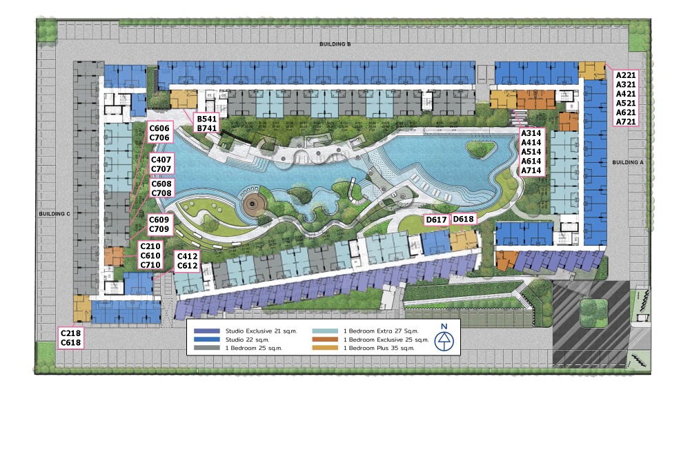ขายดาวน์คอนโดปทุมธานี รังสิต ธรรมศาสตร์ : (Foreign Quota Availble) Rare Units 2Bedroom,Wide Studio,Pool view. Small Pack Size. Better View ,Beter Rental Yield
