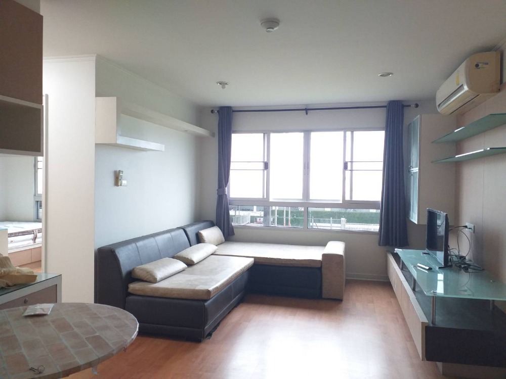 For RentCondoRatchadapisek, Huaikwang, Suttisan : # Condo For Rent Lumpini Ville Cultural Center - 2 bedrooms, 2 bathrooms, 1 kitchen, 3rd floor, area 60 sq.m., rent 16,000 baht / month, fully furnished.