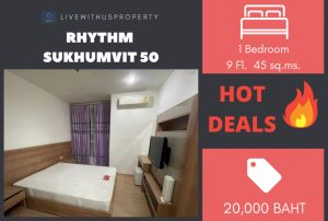 For RentCondoOnnut, Udomsuk : Quick rent!! Very good price, garden view, very beautiful room, Rhythm Sukhumvit 50