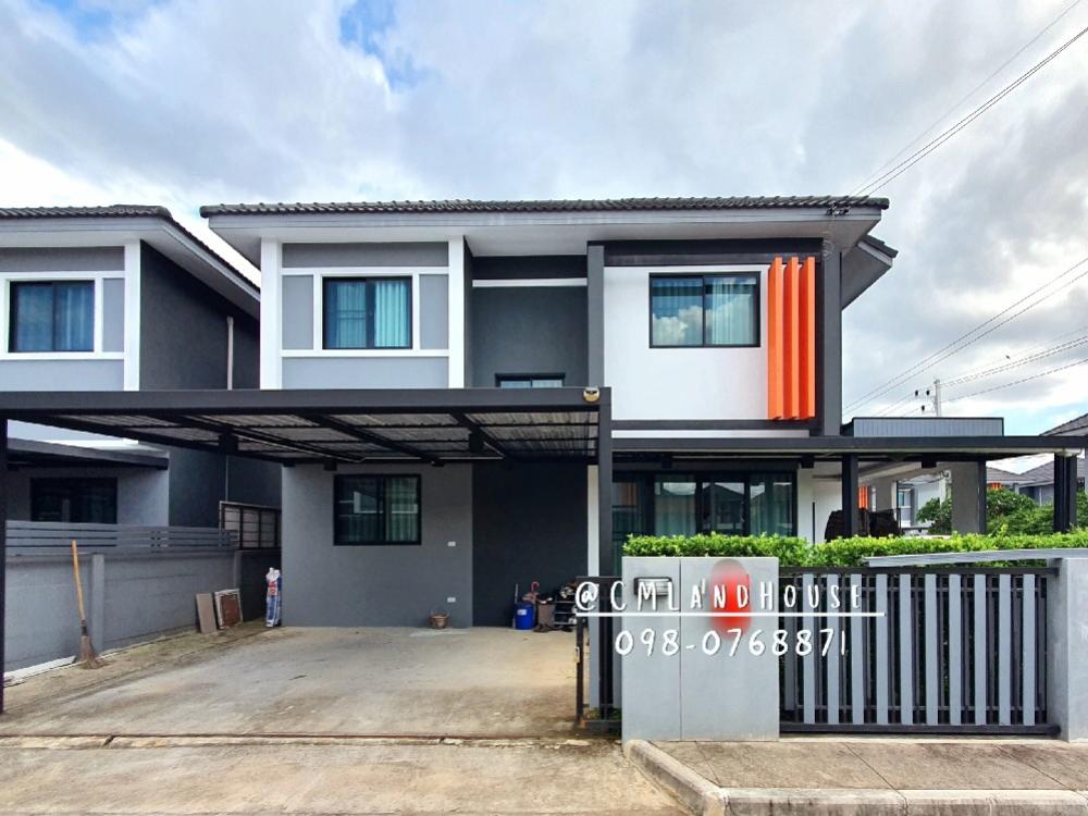 For SaleHouseChiang Mai : House near Central Phase 6 km, near Mae Kuang Intersection 1.5 km. The Palm Garden, Sannamem, San Sai District.