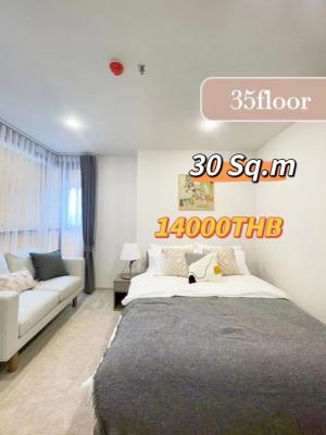 For RentCondoRatchadapisek, Huaikwang, Suttisan : 1 Bedroom 30 Sqm XT Huaikuang High floor Ready to Move in Fully furnished