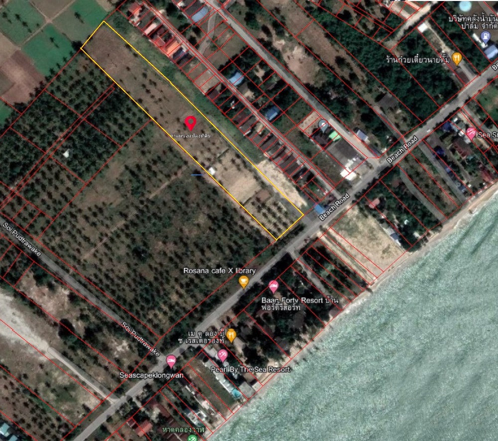 For SaleLandHuahin, Prachuap Khiri Khan, Pran Buri : Beautiful land near Klong Wan Beach, overlooking the sea, suitable for building a hotel or pool villa.