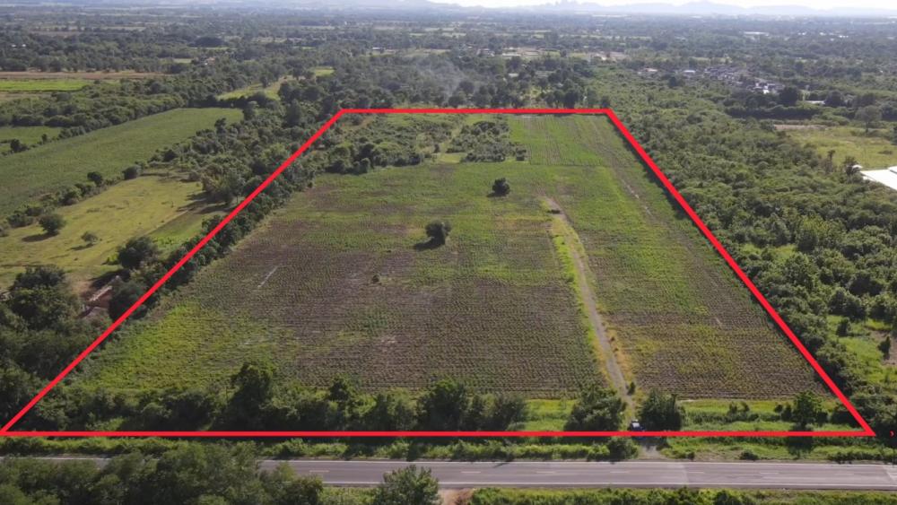 For SaleLandLop Buri : Beautiful plot of land for sale, cheap price, 47-2-17.2 rai, next to the road, 162 meters wide, Phatthana Nikhom District, Lopburi Province, near Pa Sak Jolasid Dam