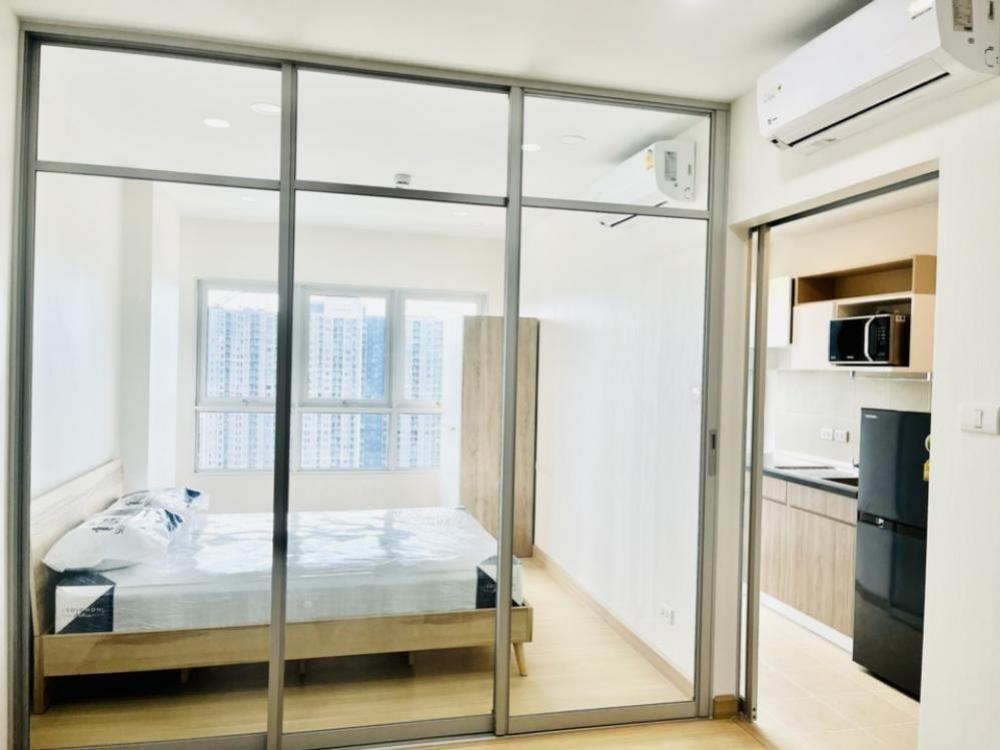 For RentCondoSamut Prakan,Samrong : 🏙LK088 Condo for rent, Supalai Veranda Sukhumvit 117, size 34 sq.m., 30th floor, fully furnished and electrical appliances - only 9,500 baht/month🔥✨