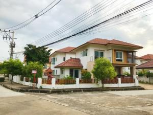 For RentHouseChiang Mai : Sell or rent a single house on the corner of 80 sq m, 2 floors, Siriphon Don Chan Village, San Kamphaeng, Chiang Mai