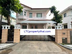 For RentHouseBangna, Bearing, Lasalle : 2 storey detached house for rent, King Kaew Road, area 63 square meters, 3 bedrooms, 3 bathrooms, rental price 35,000 baht per month.