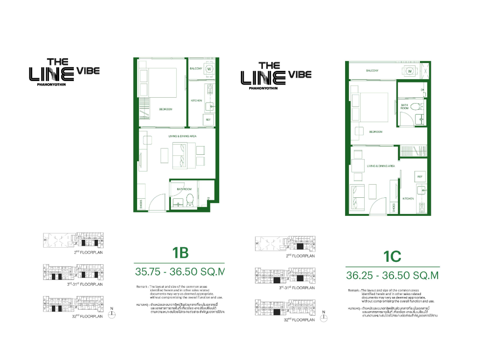 For SaleCondoLadprao, Central Ladprao : The Line Vibe, 1Bed+ 36.00 sq.m., kitchen attached to the balcony