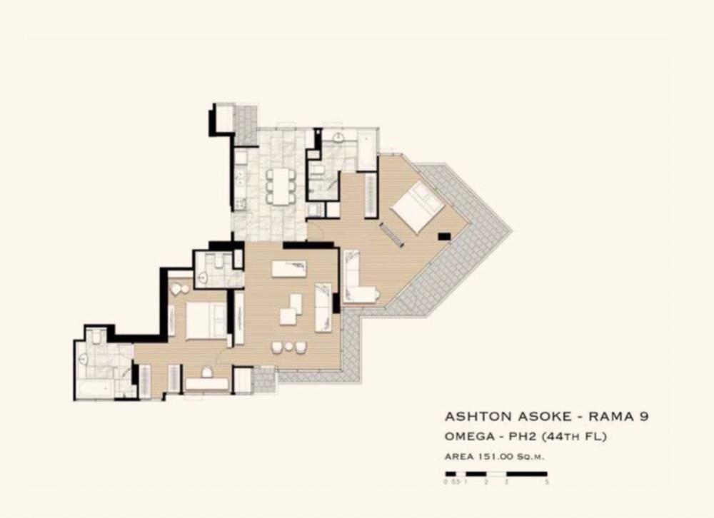 For SaleCondoRama9, Petchburi, RCA : Ashton Asoke-rama9 PENHOUSE 2BR 142Sqm. 36Mb ready to move in. Luxury in the heart of Rama 9. with a discount to close the building like a mother