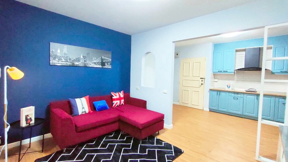 For SaleCondoSamut Prakan,Samrong : Baan Suanthon Srinakarin 2bedrooms with fully furnished + Private Garden (near Thai-Singapore Intl School, Big-C Srinakarin, MRT Yellow Line)