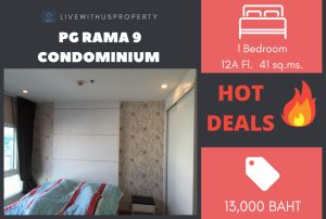 For RentCondoRama9, Petchburi, RCA : Quick rent!! Very good price, very beautiful room, PG RAMA 9 Condominium