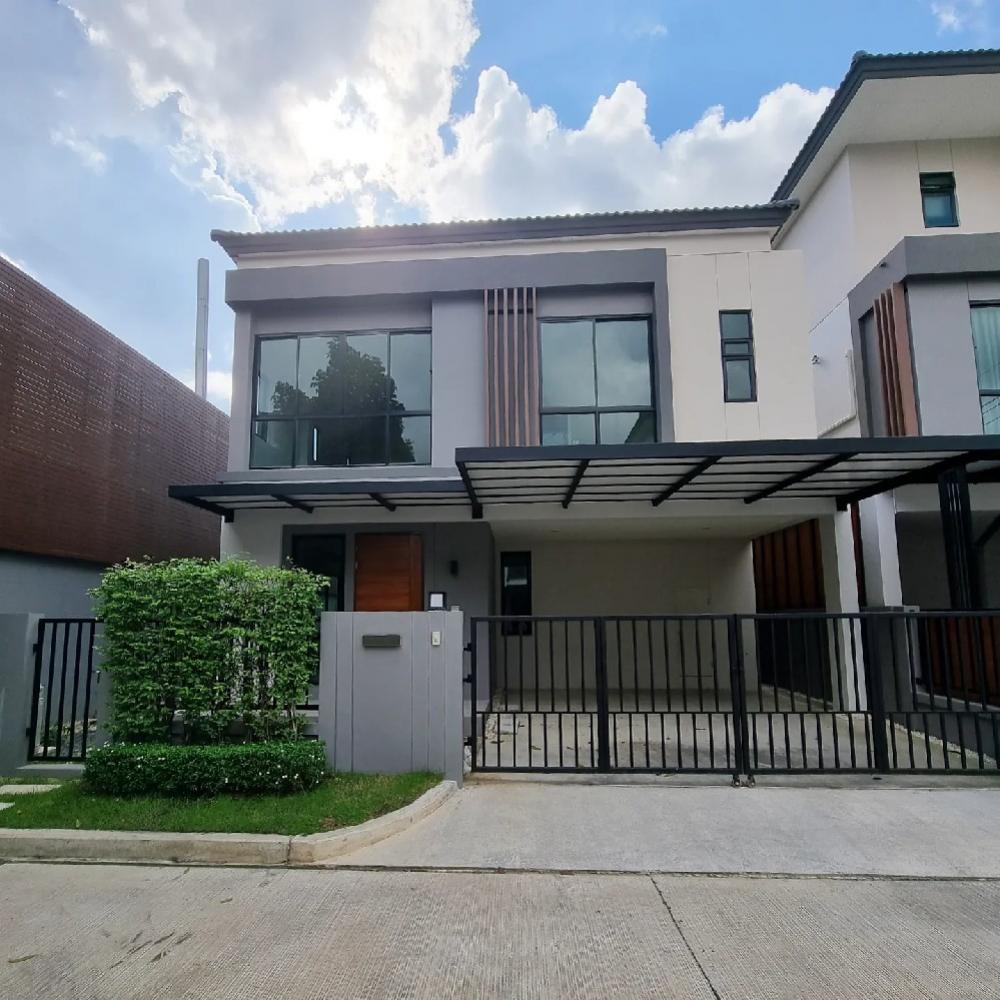 For SaleHouseEakachai, Bang Bon : 🎉Modern Tropical style twin house for sale, elegant, 2-storey house facing north, Ninya Kanlapaphruek project, the house is still new.