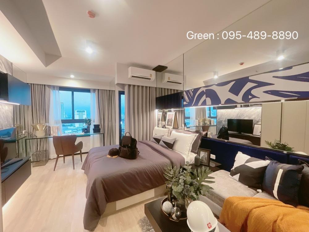 Sale DownCondoRama9, Petchburi, RCA : Selling at a loss, new room, 1st hand, can borrow more than 110%, free down payment 0 baht, cheap installment 9,900/month, cheaper than renting, owning better