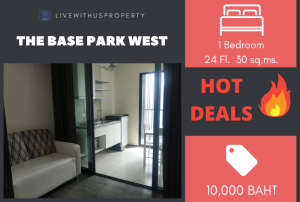 For RentCondoOnnut, Udomsuk : Quick rent!! Very good price, high floor, beautiful view, very nicely decorated, The Base Park West