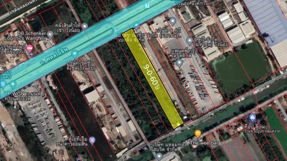 For SaleLandAyutthaya : Land for sale, Wang Noi District, next to Phaholyothin Road. (Inbound Bangkok) at km 59