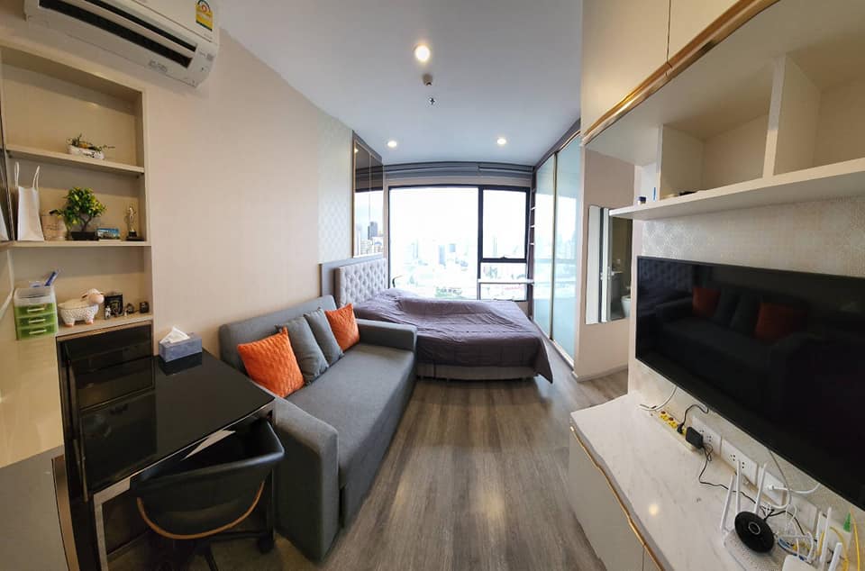 For RentCondoRama9, Petchburi, RCA : ID137_P IDEO MOBI ASOKE ** Very beautiful room, fully furnished, beautiful view, high floor ** Easy to travel near MRT, near university