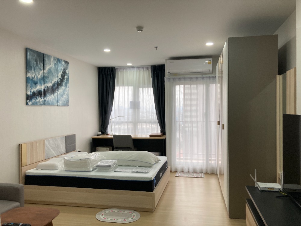 For RentCondoRamkhamhaeng, Hua Mak : 🔥Ready to move in!🔥 Supalai Vernanda Ramkhamhaeng Tower A Floor 14th 30 sq.m. (width space, Full Furniture & Electronic Functions 🌈 Rajamangala Panoramic View❗️Click Youtube icon to see more details