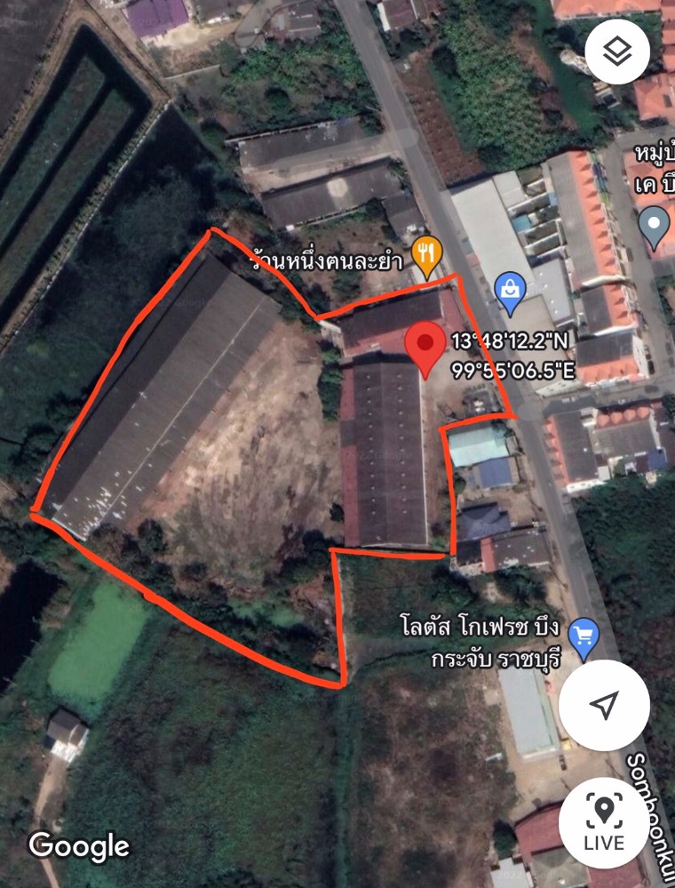 For SaleLandRatchaburi : Land for sale with factory Office buildings and residences, Ban Pong District, Ratchaburi Province