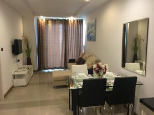 For RentCondoRama9, Petchburi, RCA : Cheap rent, Supalai Wellington Condo, 1 large room, beautiful decoration, fully furnished, 47 sq.m.