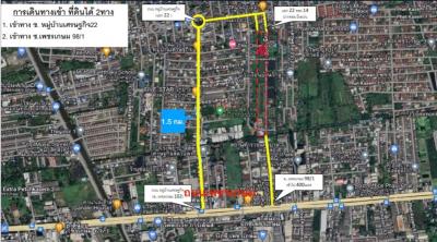 For SaleLandBang kae, Phetkasem : Land for sale 15-3-62 rai in Soi Setthakit 22, Petchkasem Road 98/1, Nong Khaem, near Denla School, MRT Lak Song, the mall Bang Khae.