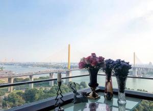 For SaleCondoRama3 (Riverside),Satupadit : Quick sale!! Star view, 2 bedrooms, 78 sq.m., 20+ floor, beautiful room, good position, beautiful view, only 10.5 million