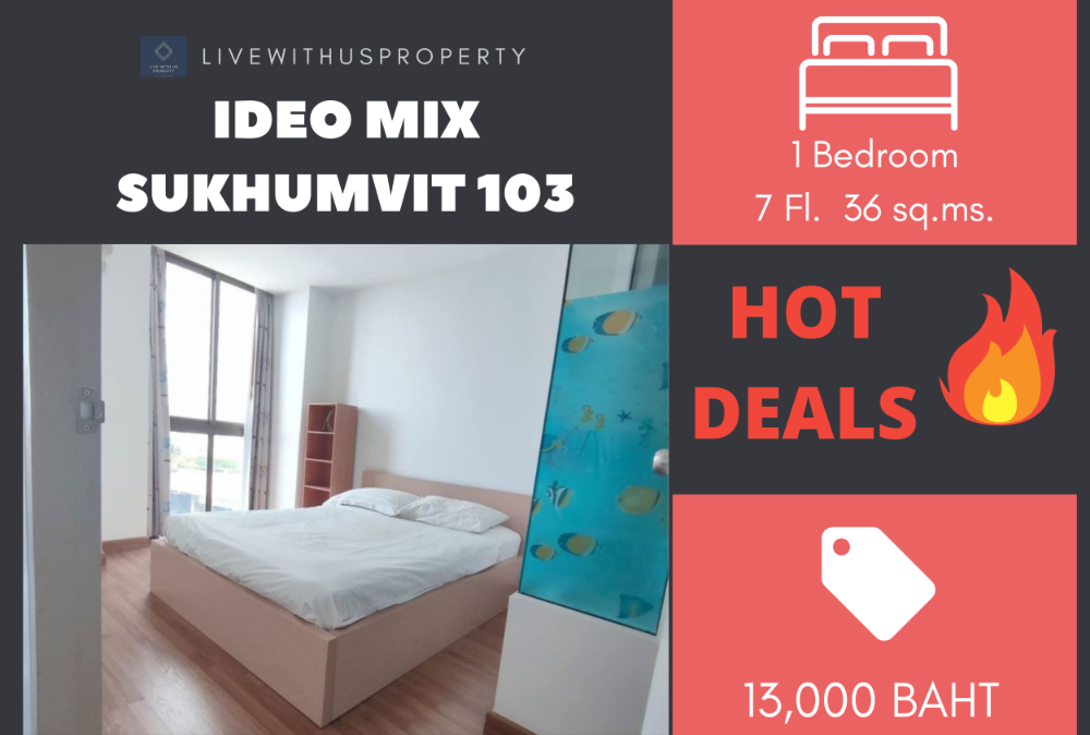 For RentCondoOnnut, Udomsuk : Quick rent!! Very good price, very beautiful room, Ideo Mix Sukhumvit 103