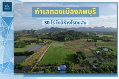 For SaleLandLop Buri : Land in prime location, Mueang Lop Buri, 30 rai, near Robinson, beautiful view, good location