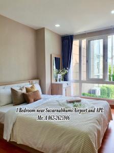 For RentCondoLadkrabang, Suwannaphum Airport : Condo for rent, Airlink Residences, beautiful room, fully furnished. Near Suvarnabhumi Airport and Airport Rail Link only 650 meters