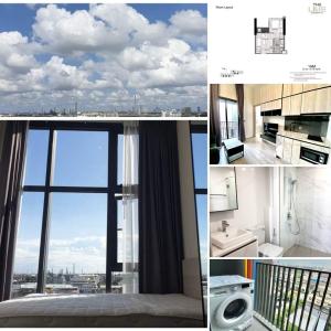 For RentCondoOnnut, Udomsuk : Condo for rent, The Line Sukhumvit 101, west, city view, fully furnished, electrical appliances Ready to drag your bags in.