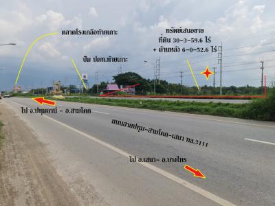 ขายที่ดินปทุมธานี รังสิต ธรรมศาสตร์ : ขาย ที่ดิน ติดถนนสามโคก-เสนา ทล.3111 อ.สามโคก ปทุมธานี ทำเลดีพื้นที่ลงทุน เนื้อที่ 37 ไร่ 12.2 ตร.วา ลดลงราคา 29 ล้าน เจ้าของอยากขายแล้ว