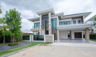 For RentHouseEakachai, Bang Bon : Luxury mansion house for rent, 2 floors, area 126 wa, usable area 458 square meters, 3 bedrooms, 3 bathrooms, air conditioner, fully furnished. Kanchanaphisek Road, Bang Bon