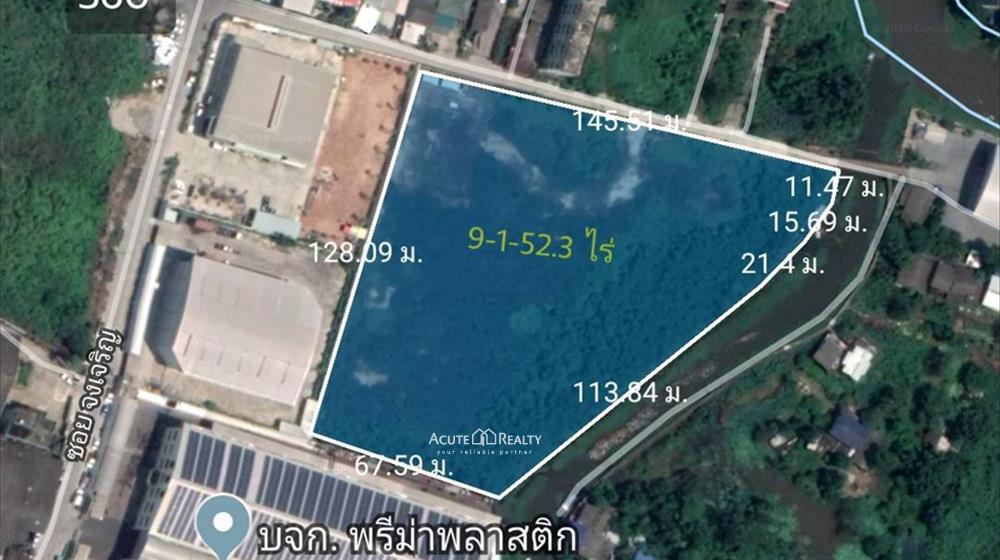For SaleLandBangna, Bearing, Lasalle : Land for sale 9 rai 152 sq.wa. purple area in Bang Phli Industrial Estate, Bangna-Trad Km. 23