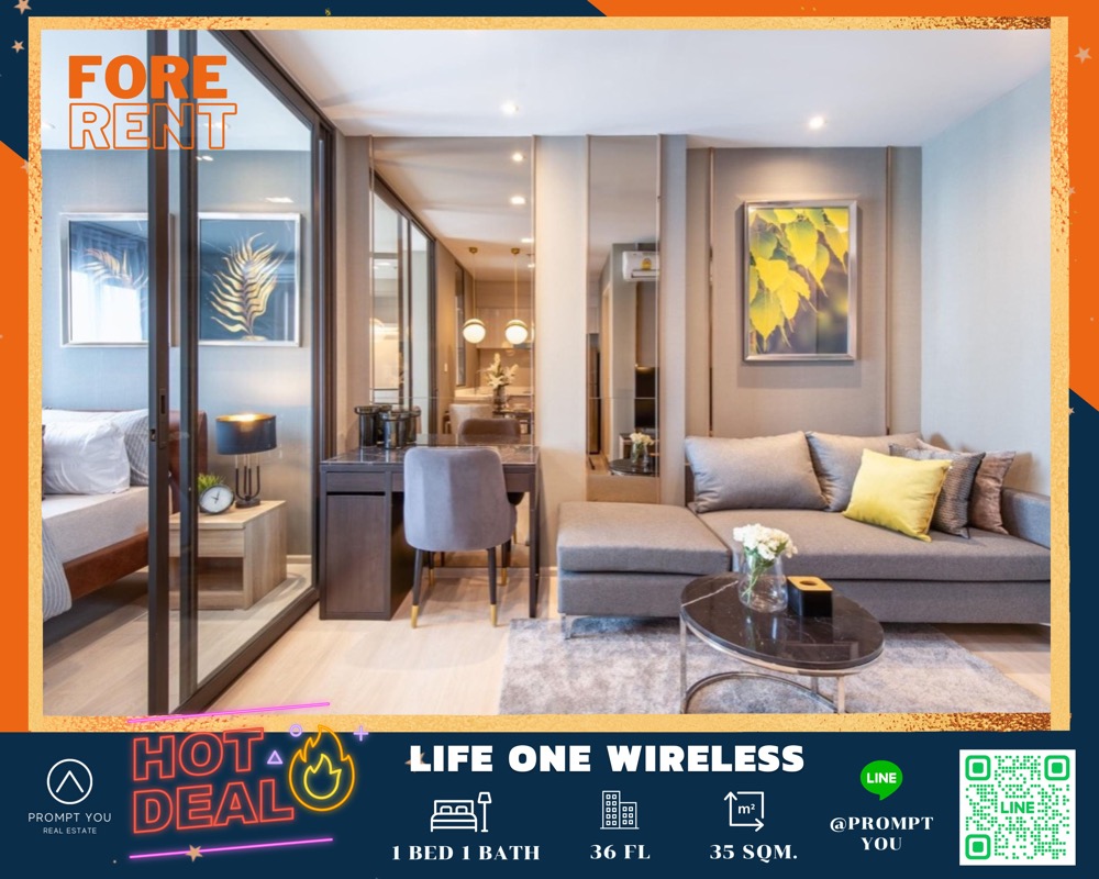For RentCondoWitthayu, Chidlom, Langsuan, Ploenchit : 🔥Life one Wireless🔥 Beautiful room, ready to move in. Special price // Ask for more information at LineOfficial :@Promptyou